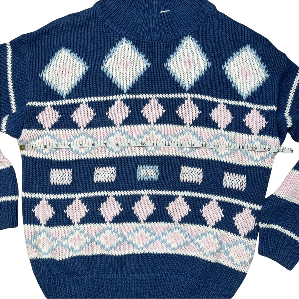 Vintage Nuovo Indistriale Diamond Sweater Rammie & Cotton Blend Size Med… - Picture 7 of 8